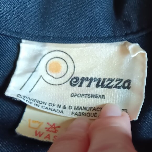 Vintage Perruzza Sportswear Navy Blue Wide Leg Button Up Belted Jumpsuit 70s - Picture 6 of 12